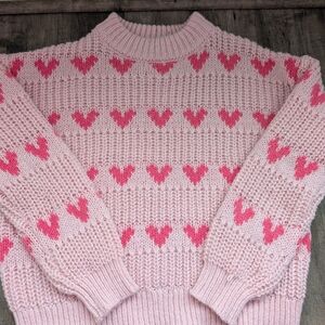 💖 Major Major Pink Chunky Heart Knit Sweater 💖